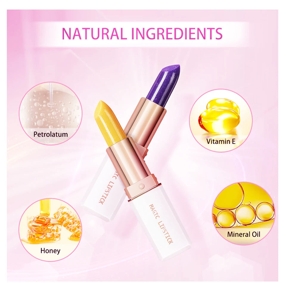 Magic Lipstick Temperature Color Changing Lip Stain Gloss Moisturizing Long Lasting Waterproof Lip Balm 6Colors Women Lipstick