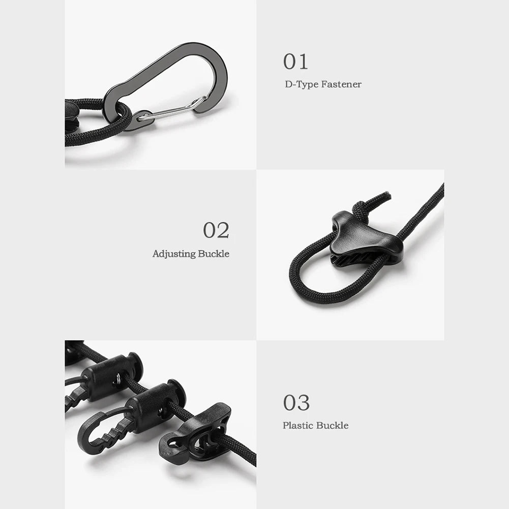 Outdoor Camping 4.3m Hanging Rope Camping Accessories Multi-purpose Clothesline Adjustable Anti-slip Canopy Hanging Rope