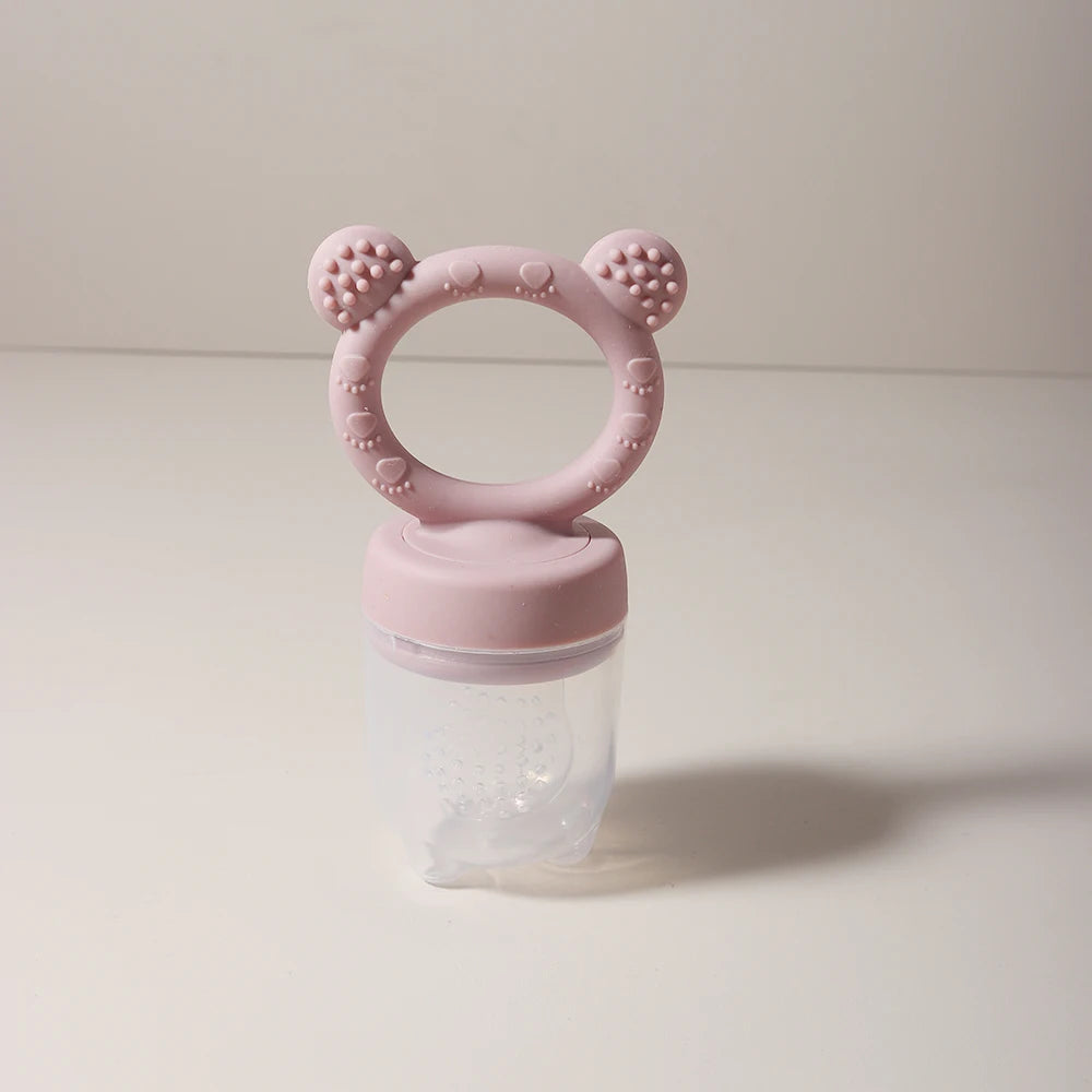 Baby Silicone Fruit Feeder – Bite & Explore Fresh Fruits cute cartoon design Chewable soft