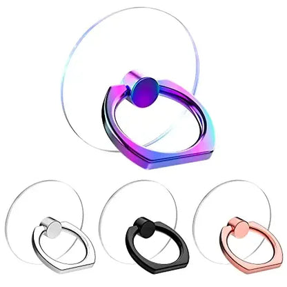 Transparent  Cell Phone Ring Holder Stand 360° Degree Rotation Clear Finger Grip Kickstand Compatible iPhones or Phone Case