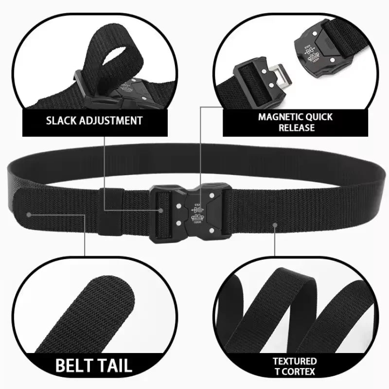 Casual Men's Canvas Belt Tactical Belt Outdoor Sports Belt Fashionable Training Belt