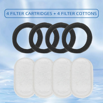 Cat water foundation 108oz/3.2L stainless steel cat drinking fountain 4 carbon filters+4 foam filters replaceable filters