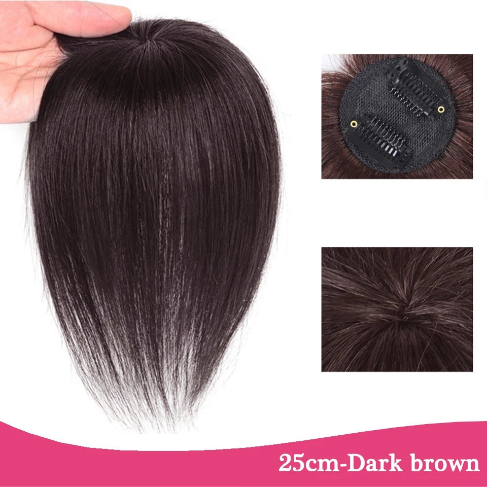 Replacement Piece Hair Covering White Hair Natural Invisible Seamless Hair Clip In Hair Bangs Hairpiece Synthetic Fake Bang Hair