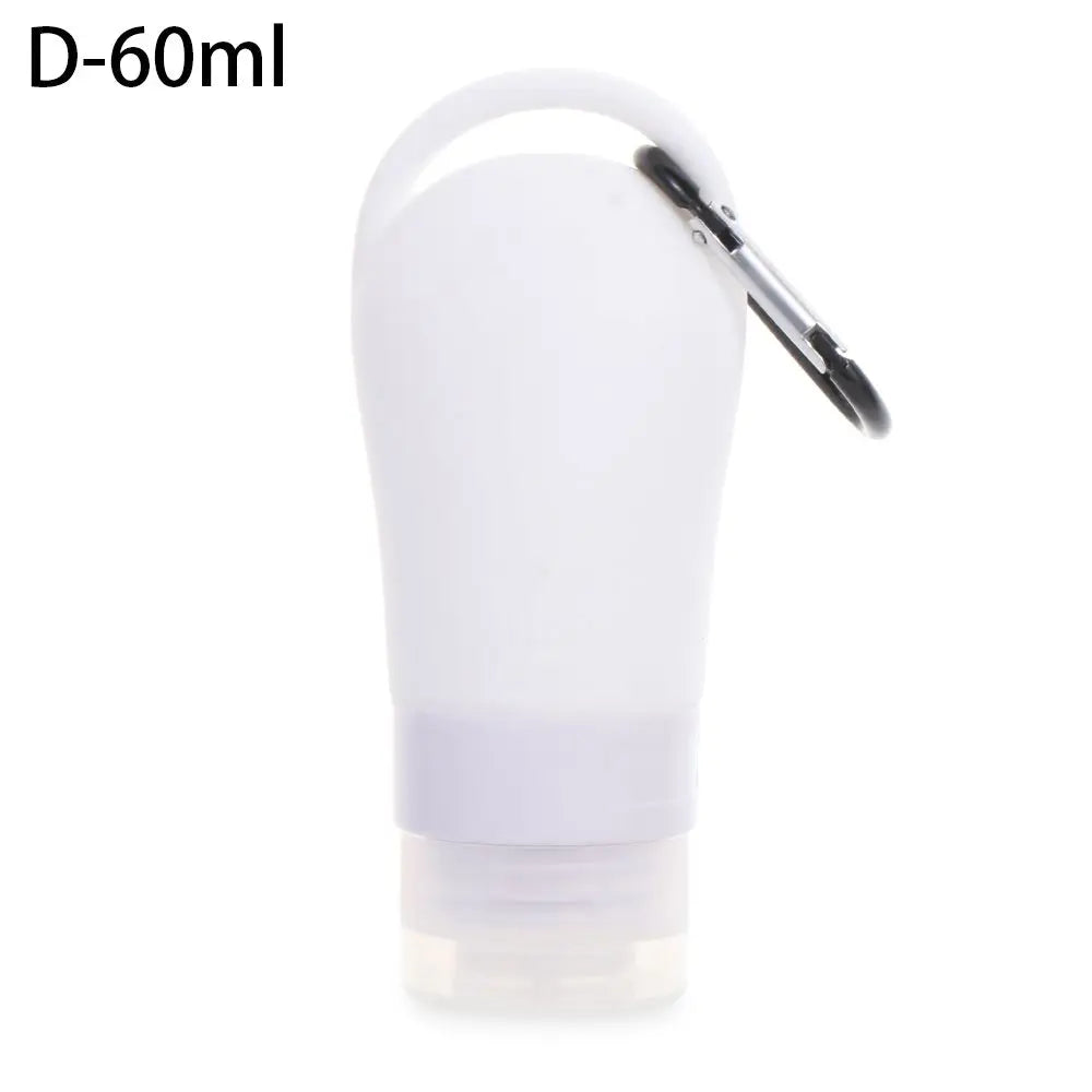 Travel Bottle Leakproof Silicone Refillable Squeezable Travel Tube with Keychain Hook for Cosmetic Toiletry Shampoo