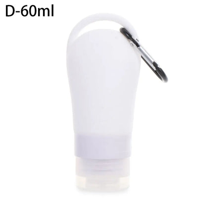 Travel Bottle Leakproof Silicone Refillable Squeezable Travel Tube with Keychain Hook for Cosmetic Toiletry Shampoo