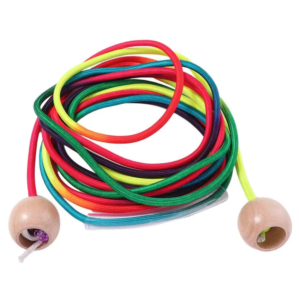 Anti-Slip Rainbow Long Rope Outdoor Fun Ball Handle Group Skipping Rope Exercise Workout Gym 5m Jump Rope Fitness Equipment