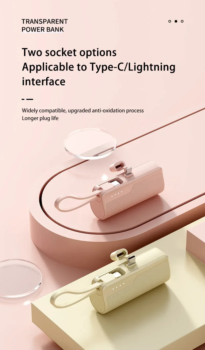 Xiaomi Power Bank 50000mAh Pocket Power Bank Portable Capsule Power Bank Fast Charging External Battery for iPhone Samsung