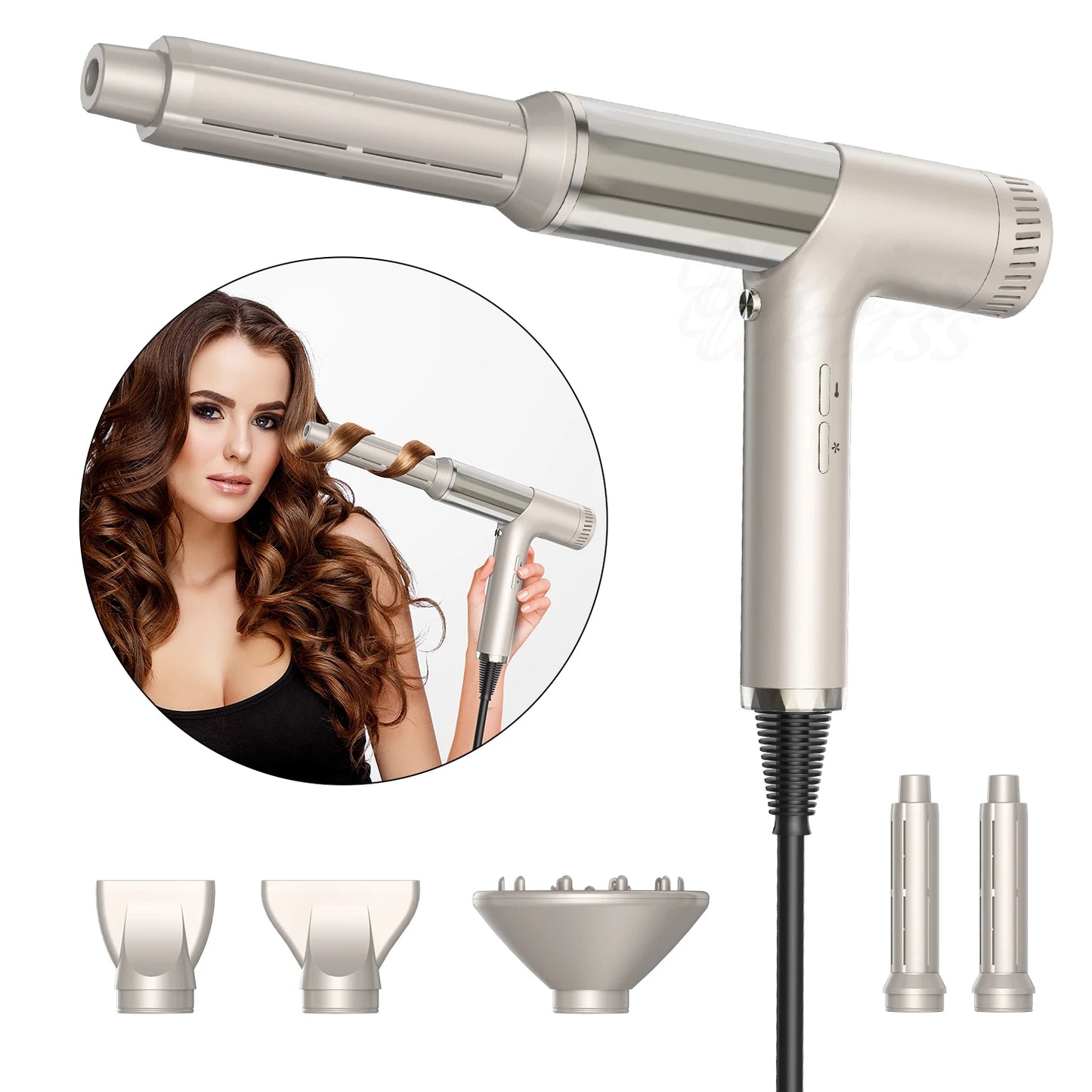 Hair Dryer 110000 RPM High-Speed Brushless Motor Negative Ionic Blow Dryer Thermo-Control Hair Dryer with Diffuser and Nozzle