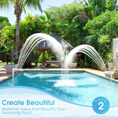 Swimming Pool Waterfall Fountain Kit PVC Feature Water Spay Pools Spa Decorations Easy Install Swimming Pool Accessories