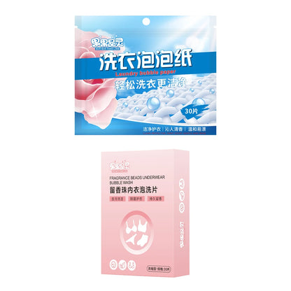 30PCS Laundry Detergent Sheets Easy Dissolve Laundry Tablets Strong Deep Cleaning Detergent Laundry Soap for Washing Machine