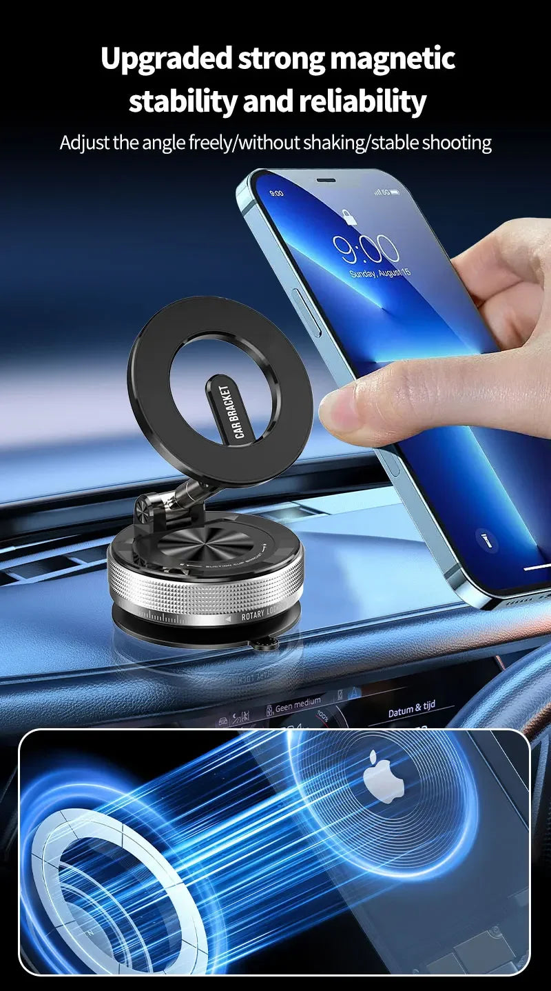 Magnetic Car Phone Holder Mount Vacuum, 360-degree Rotating for Iphone 15 14 13 12 Pro Max Phone Holders & Stands