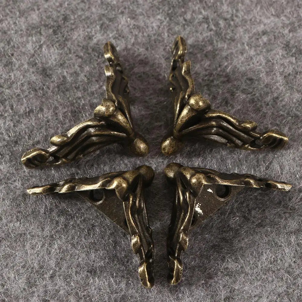 Durable Antique Hardware Protector Wood Case Jewelry  Box Furniture Leg Corner Feet Leg Corner Bracket