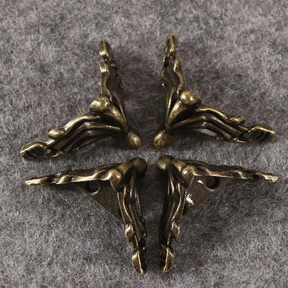 Durable Antique Hardware Protector Wood Case Jewelry  Box Furniture Leg Corner Feet Leg Corner Bracket