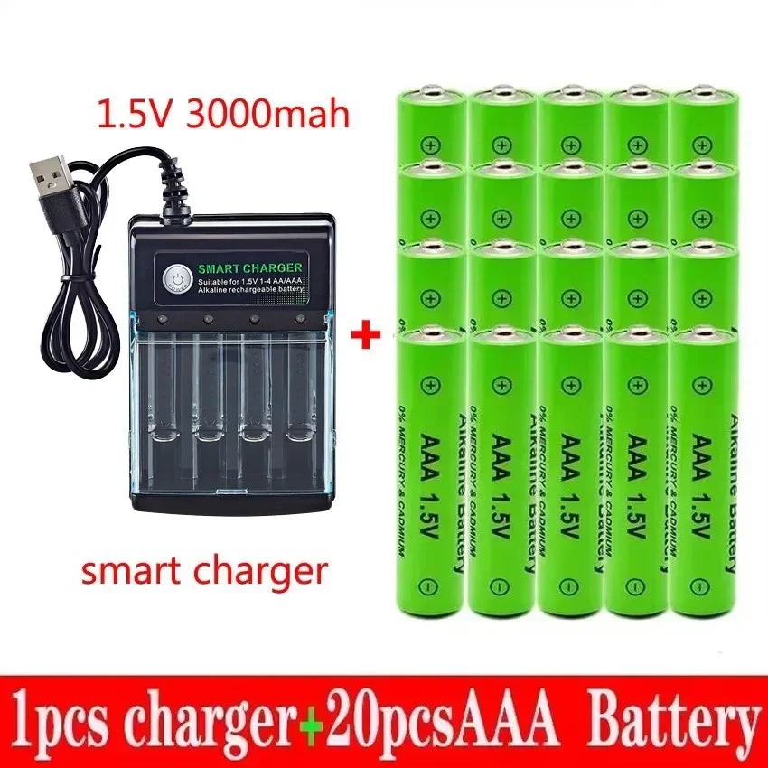 AAA Rechargeable Battery 3000mAh 1 5V New Alcalinas Battery USB Charger Included