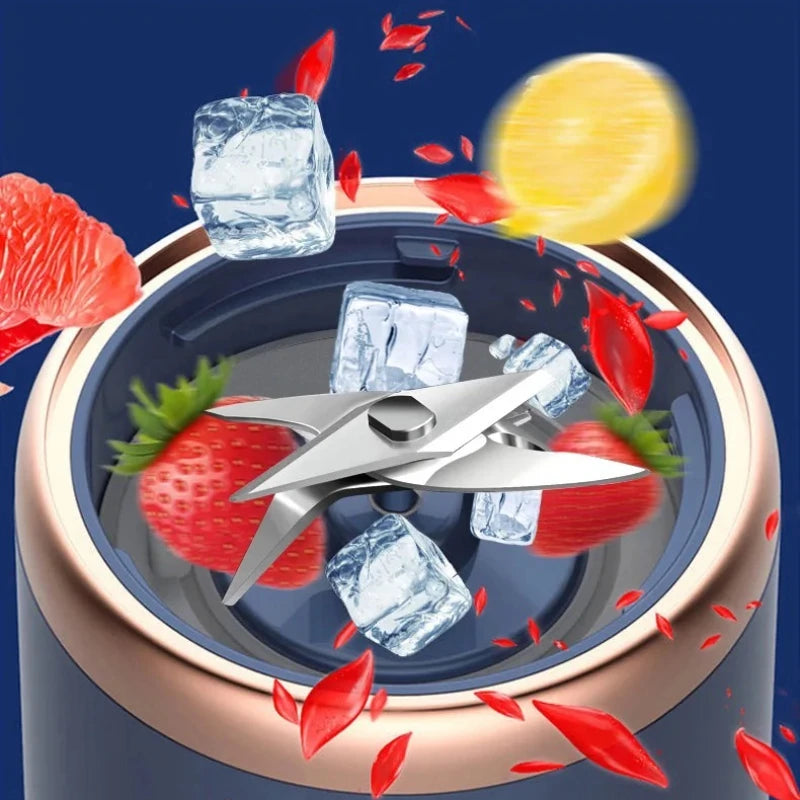 Portable electric juicer, multifunctional dual cup juicer, fruit blender, milkshake, USB rechargeable blender, smoothie maker