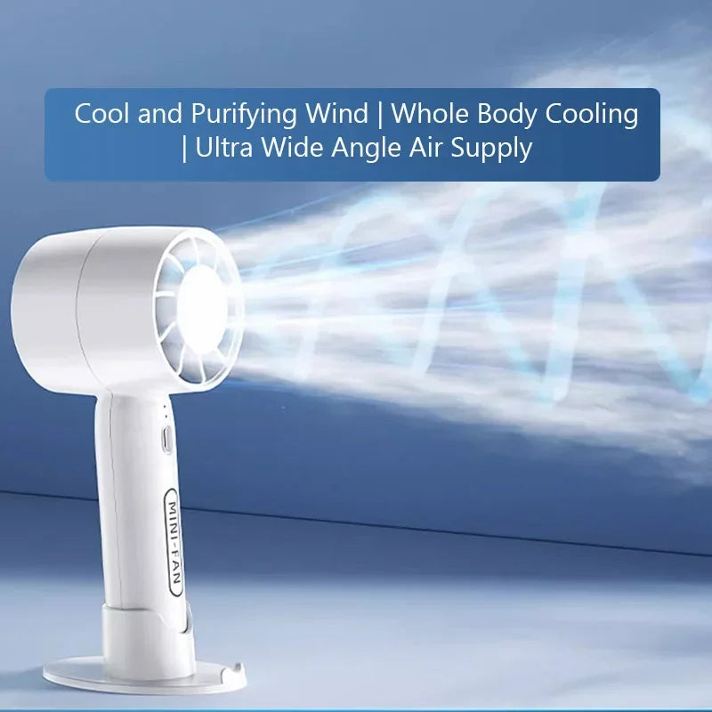Portable Handheld Fan - 3-Speed Mini Turbo Fan, Folding & Lightweight for Students, Travelers & Office/Outdoor Cooling