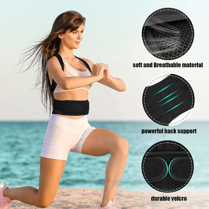 Bokeds Back Brace Posture Corrector Belt Clavicle Lumbar Support Stop Slouching and Hunching Adjustable Back Pai