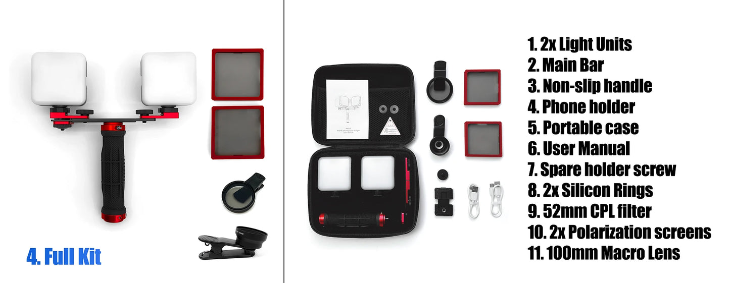 Dental Photo LED Light. Dental Photography Light. Macro, Polarizer, Intraoral, Denture Photo With Phone Lamp For Dentistry