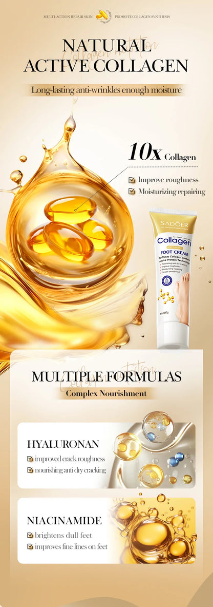 SAODER Collagen Foot Cream Feet skincare Moisturizing Hydrating Firming Nourishing Repairing Feet Creams Foot Skin Care Products