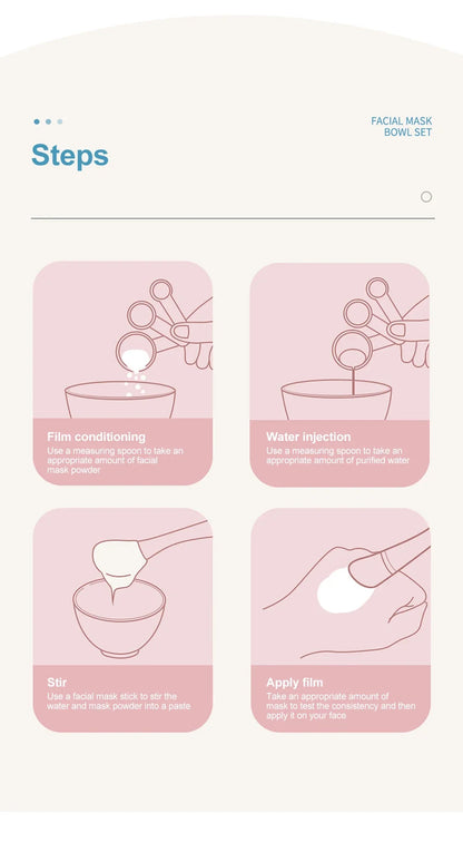 DIY 6 Set Silicone Mask Mud Essential Oil Bowl Skin Care Mud Bowl Spoon Tools Convenient Clean Durable Makeup Portable Skin Care