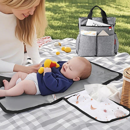Waterproof Baby Changing Pad For Baby Girls Folding Portable Newborn Travel Diaper Mat With Wipes Pocket Baby Showers Gift