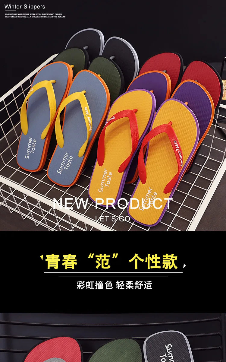 2022 Summer Flip Flops Men's Fashion Flip Flops Non Slip Bathroom Bath Slippers Beach Slippers Men Slippers Men Shoes