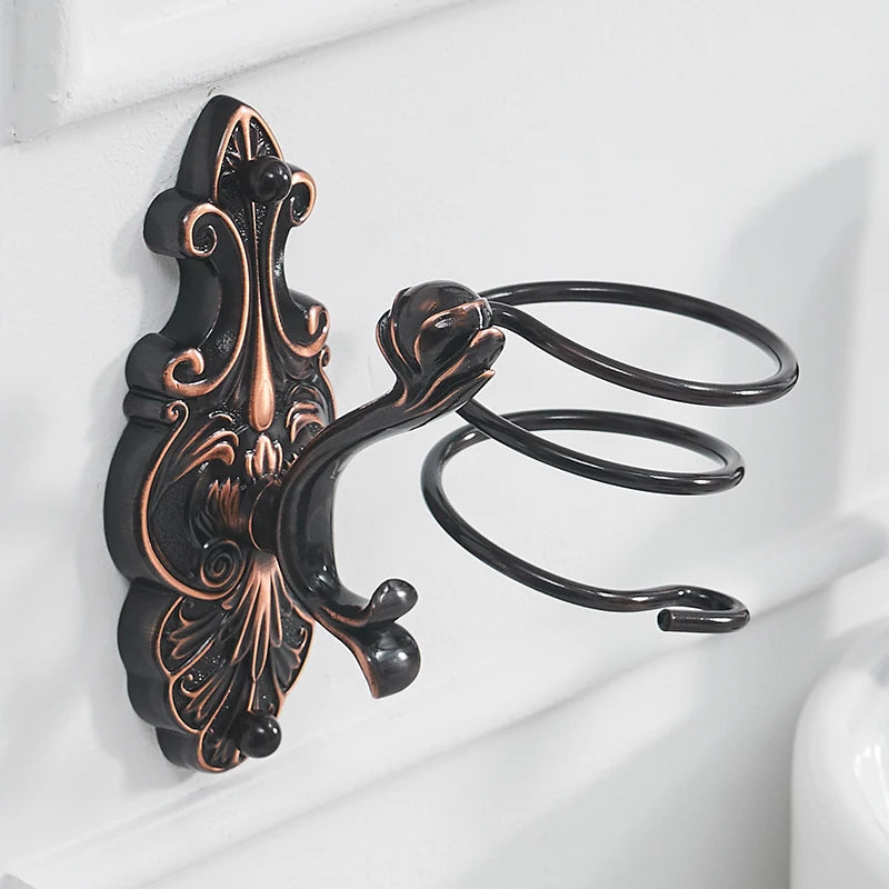 Robe Hooks European Style Brass Black Hangers For Clothes Towel Rack Clothes Hook Home Decoration Bathroom Hardware Set WF-88801