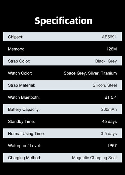 2025 A new smart watch, 1.96-inch sports watch, IP67 waterproof, 110+ sports mode, fitness activity tracker, ultra-thin watch.