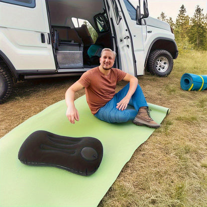Camping Pillow Inflatable Travel Pillow 1pc Portable Neck Rest Press to Inflate Compact Air Pillow for Beach Office Home Travel