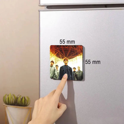 Rock O-Oasis Band  Fridge Magnet Photo Personalized For Office Family Kitchen Refrigerator Friends Gift Holiday Decor