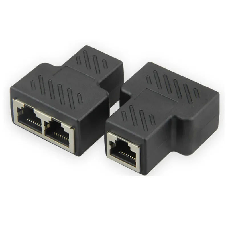 1 To 2 Ways RJ45 LAN Ethernet Network Cable Female Splitter Connector Adapter For Laptop Docking Stations