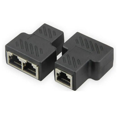 1 To 2 Ways RJ45 LAN Ethernet Network Cable Female Splitter Connector Adapter For Laptop Docking Stations