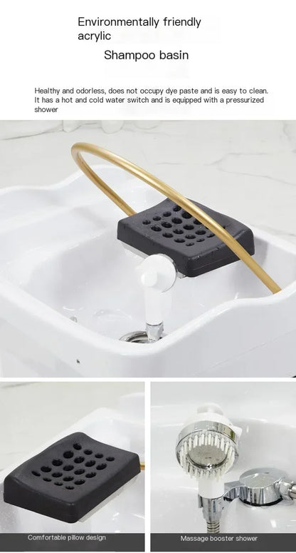 Japanese style convenient cleaning shampoo bed, lightweight shampoo basin, reclining shampoo basin, head spa shampoo basin