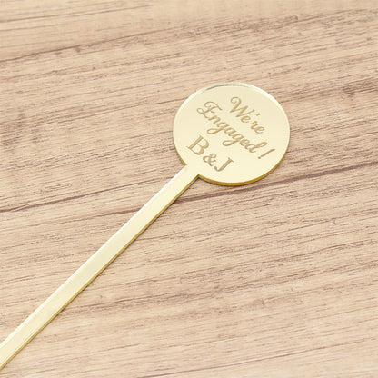 50pcs Personalized Acrylic Bachelorette Party Drink Stirrers, Birthday Swizzle Decoration, Wedding logo custom Cocktail Stirrers