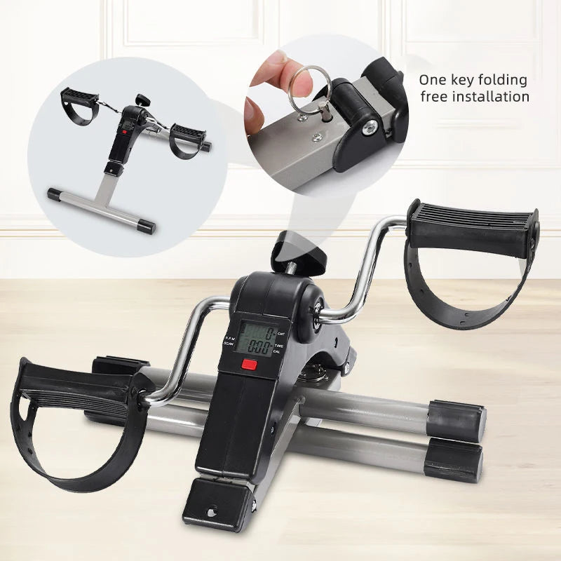 Pedals Exercise Bike Portable Mini Exercise Bike Bodybuilding Machine Elderly Rehabilitation Leg Arm Trainer Bicycle