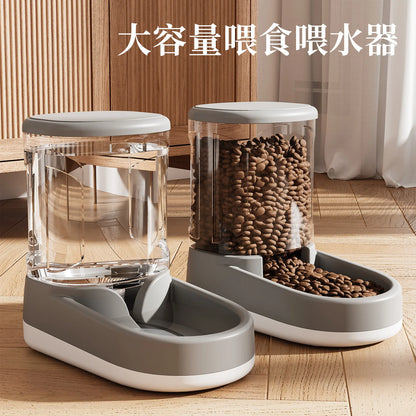 Pet drinking water machine automatic feeder high transparent large capacity feeding water feeder dog bowl cat bowl
