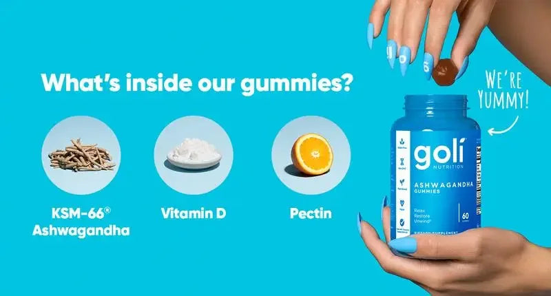 Goli Nutrition Ashwagandha Gummies in Mixed Berry Flavor! 60 Count Each - Support Wellness with Every Chew