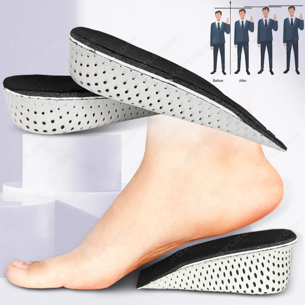 Height Increase Half Shoe Insoles Heel Insert Sport Cushion EVA Memory Foam Heel Lifting 2/3/4/5CM Taller Invisible Heighten Pad