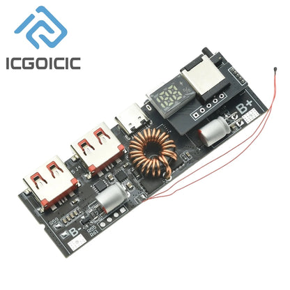 3S/4S/5S Bidirectional PD Power Bank Module – 6 Port 65W~100W Fast Charge DIY Mobile Power Motherboard Kit