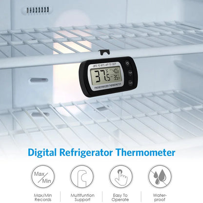 LCD Display Magnetic Refrigeration Refrigerator Hanging Freezer Thermometer Kitchen Tool Fridge Temperature Meter