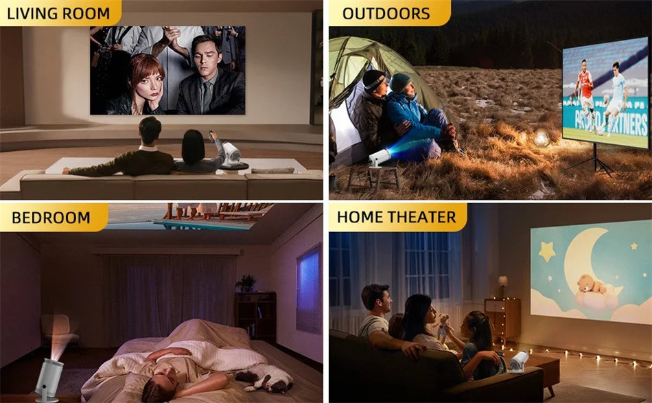 2025 Hot New Projector 4K Bluetooth 5.0 Dual Wifi6 260ANSI All Winner Support 1080P 1280*720P Mini Home Cinema Outdoor Projetors