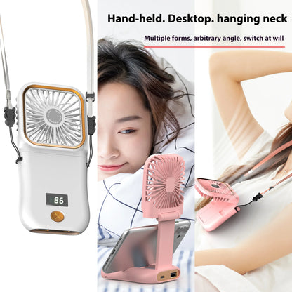 Handheld Small Fan, Desktop Small Fan, Portable USB Fan, Mini Power Bank, Folding Fan, Hanging Neck Fan