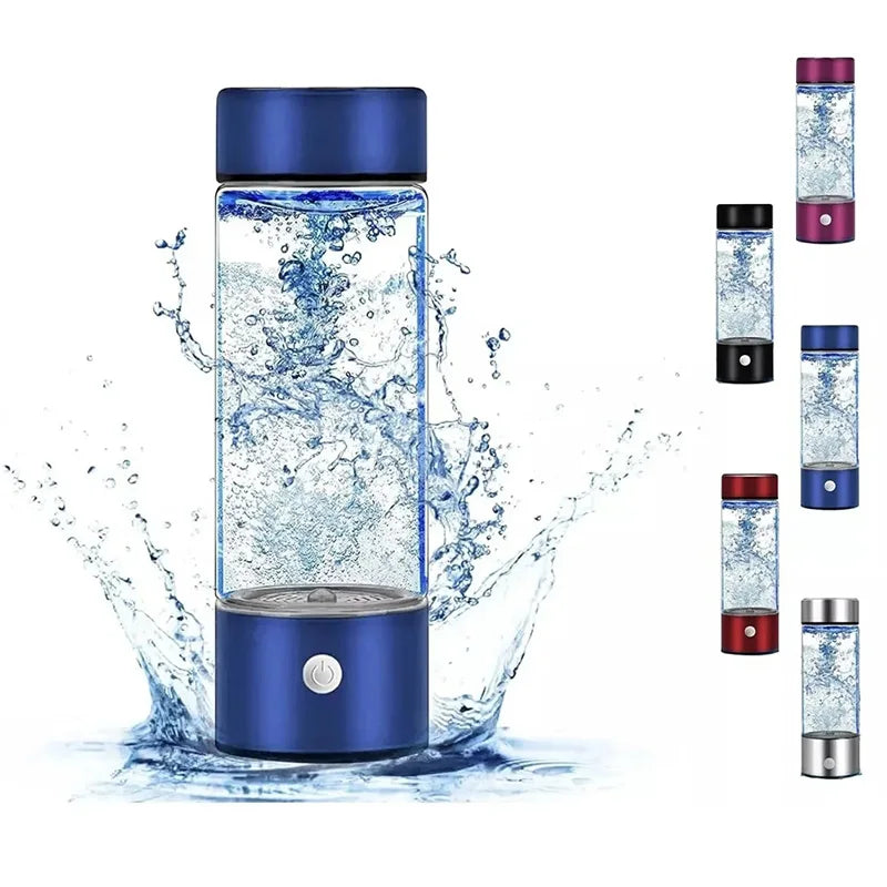 Hydrogen Water Bottle, Portable Hydrogen Water Ionizer Machine Generator Rechargeable Hydrogen Rich Water Glass Health Cup