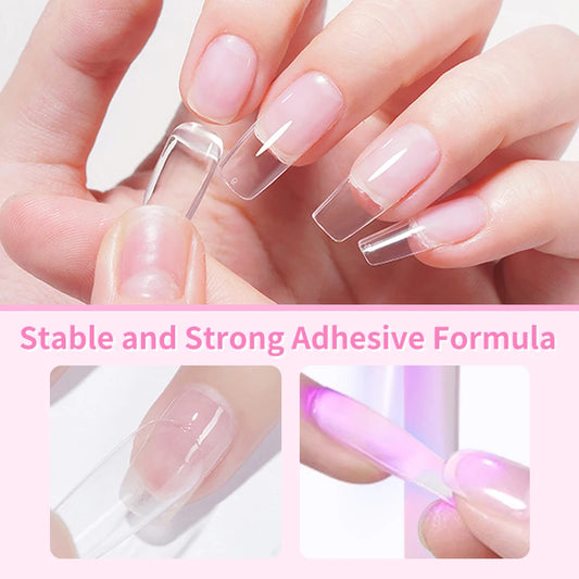 BORN PRETTY 15/10ML 6 IN 1 Nail Glue Gel for Acrylic Nails Soak off Base Gel Top Coat UV Extension Nail Gel False Nail Tips Gel