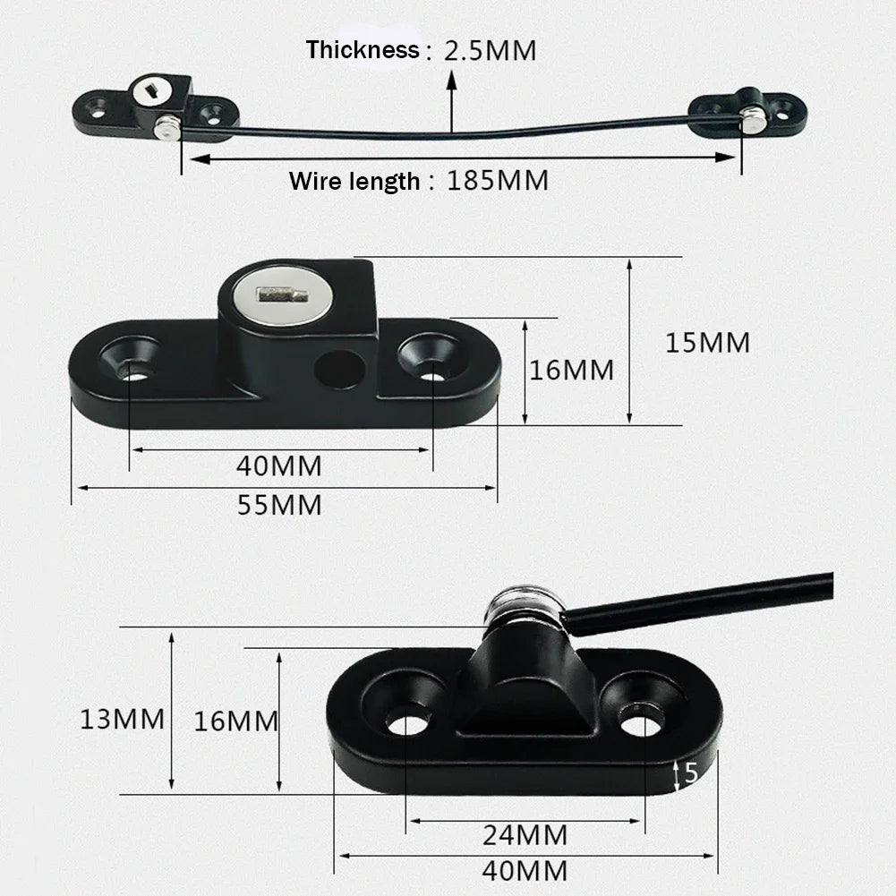 Children Baby Safety Lock Window Door Lock Key Home Security Cabinet Refrigerator Opening Cable Baby Care Kids Safety Lock Latch