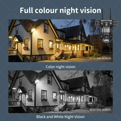 CCTV 3 Lens Video Surveillance Camera Wifi Network Camera 4G SIM Card Wireless 360 Monitor Outdoor Waterproof Security Cameras