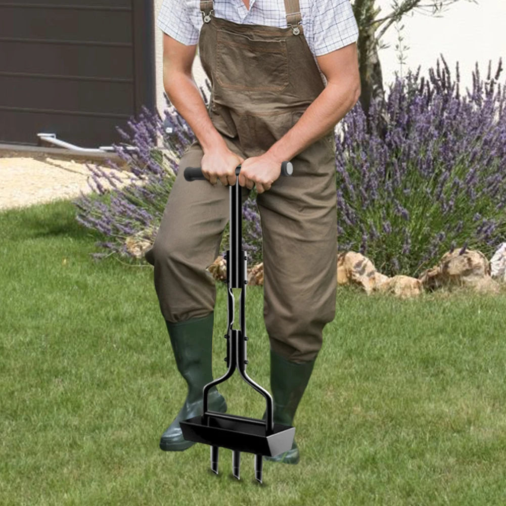 Manual Lawn Aerator Lawn Aerator Coring Tool with Cleaning Tool Grass Aeration Gardening Tool T-shaped Handle for Lawn Yard Care