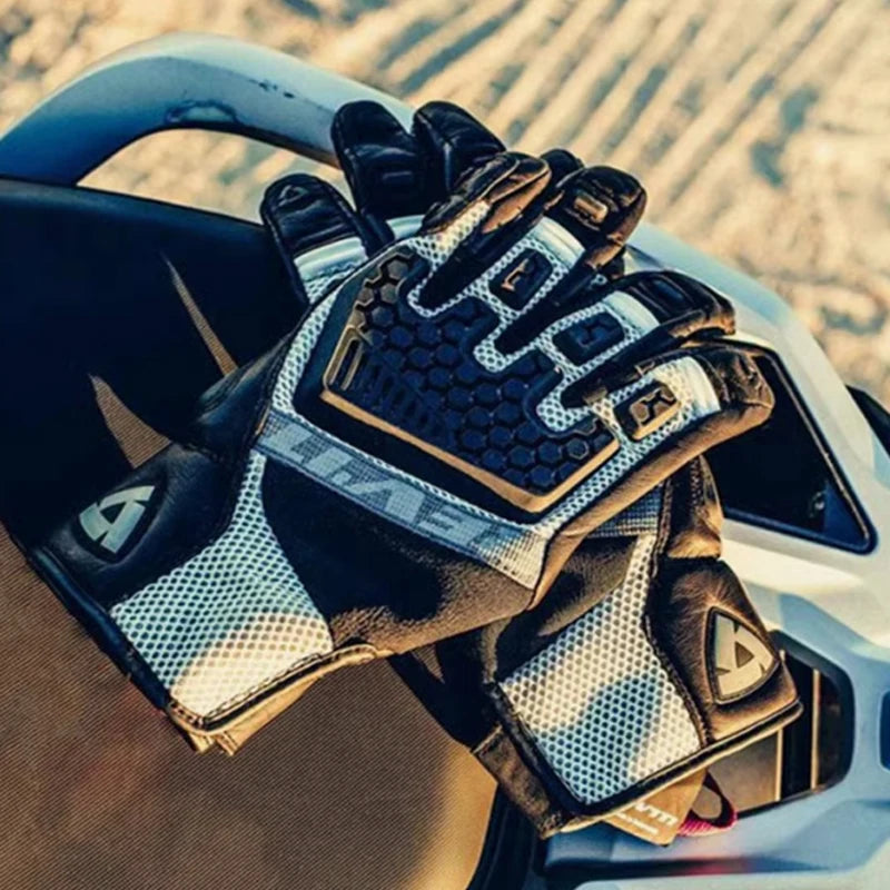 New REVIT Desert 3 PRO motorcycle riding gloves made of genuine leather, breathable, touch screen, and anti fall gloves