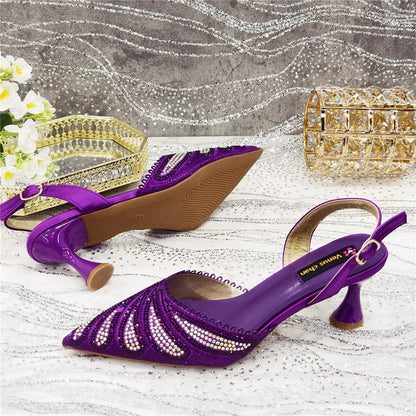 High Quality African Wedding Shoes Summer Sandals for Wedding 2025 Sexy Pumps Rhinestone Fashion Women Wedding Shoes