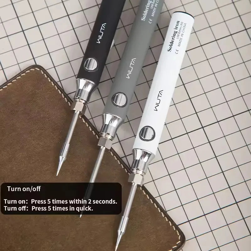 Portable Soldering Iron 1100mAh Mini Soldering Iron Kit USB Rechargeable Welding Soldering Iron Tool